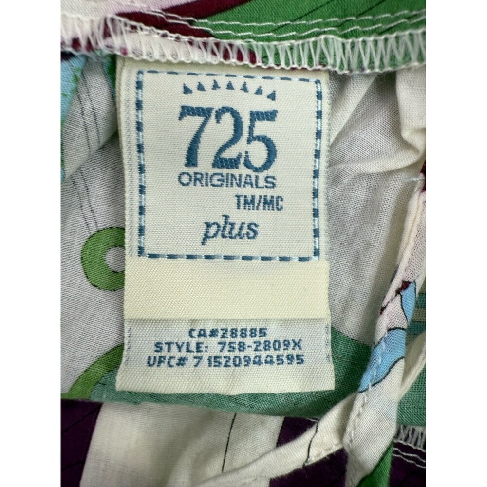 725 originals shirt, jewels Butterfly Print Puff Sleeve Top — Purple & Green - Picture 9 of 12